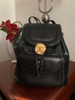 Vintage Metrocity Black Quilted Leather Backpack Back Bag -  Norway