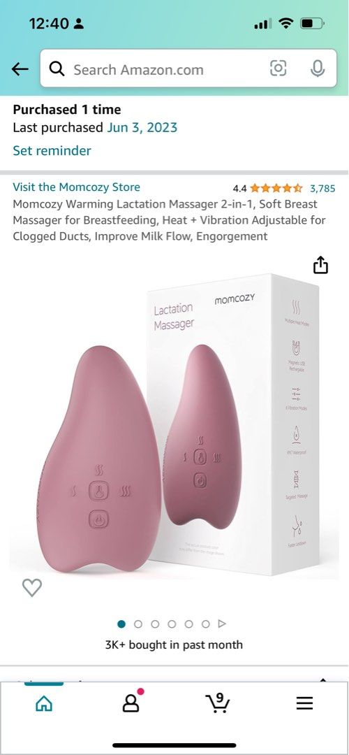 Momcozy Warming Lactation Massager 2-in-1, Soft Breast Massager for  Breastfeeding, Heat + Vibration Adjustable for Clogged Ducts, Improve Milk  Flow, Engorgement Red Pack of 1