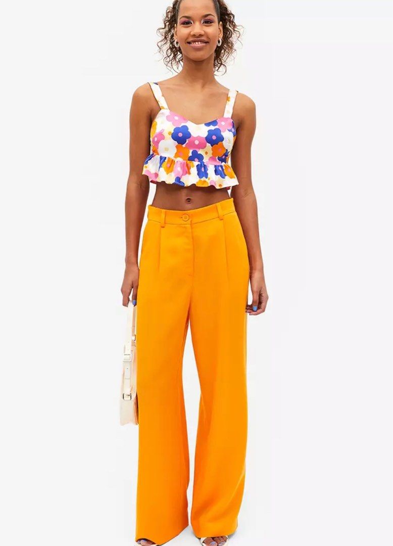 MONKI Wide Leg Trousers Women s Fashion Bottoms Other Bottoms on Carousell