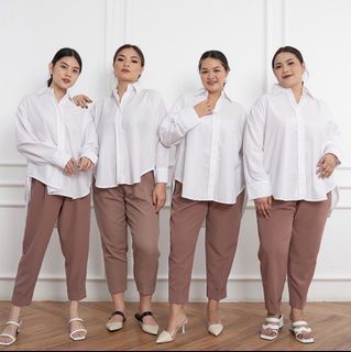 MONOMOLLY alana boyfriend shirt kemeja putih oversize