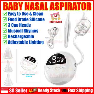  Electric Baby Nasal Aspirator, Rechargeable Nose Sucker for Baby,  Adjustable 3 Levels Suction, Booger Sucker for Baby with 8 Light Modes &  Adjustable Volume Nursery Rhymes : Baby