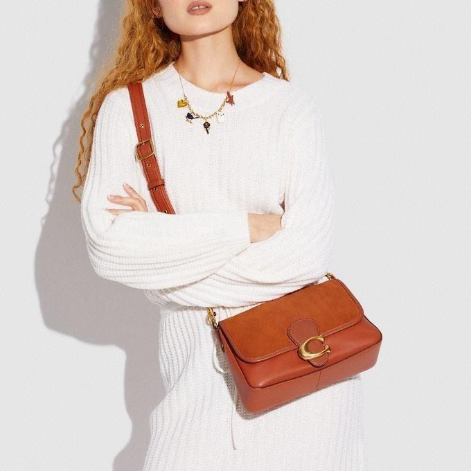 Coach tabby mixed hotsell leather shoulder bag