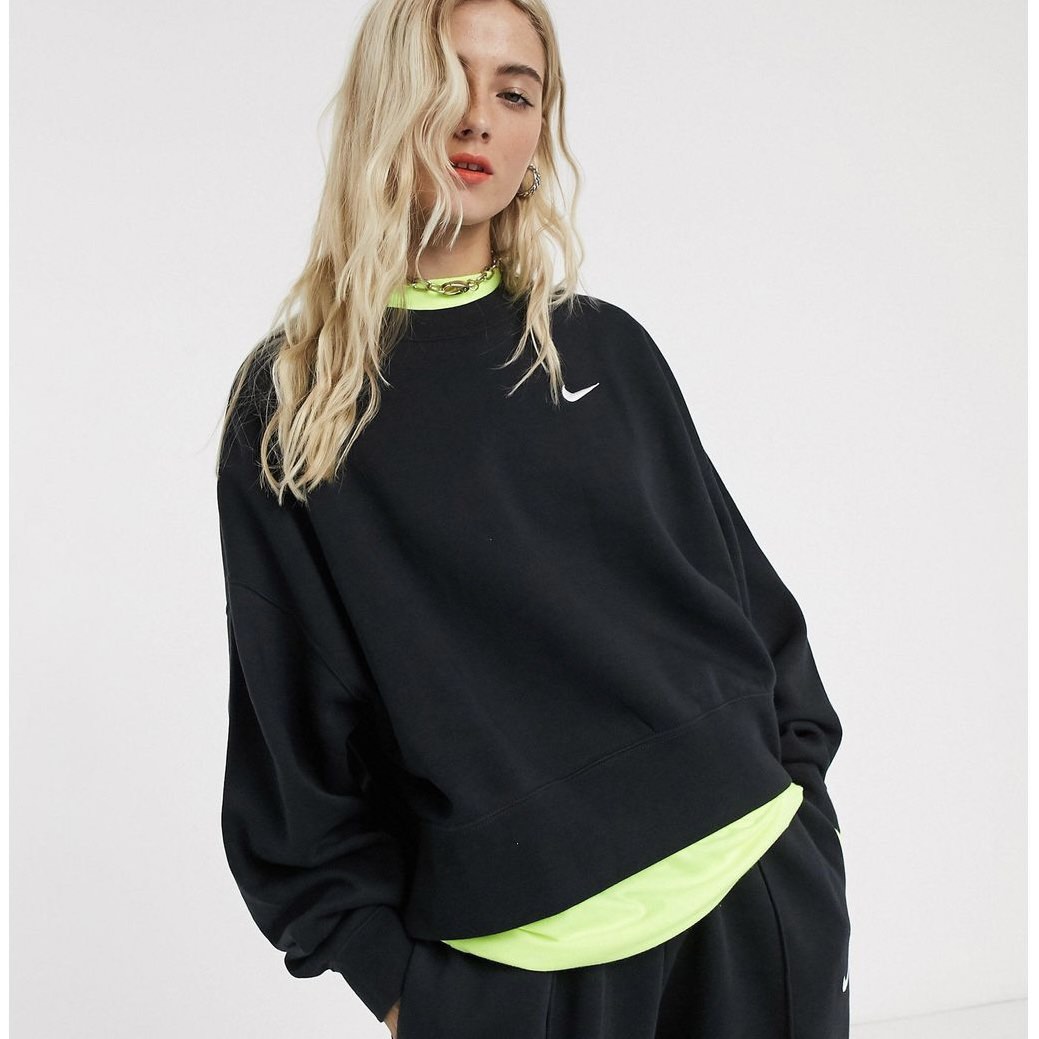 Nike oversized mini swoosh sweatshirt clearance