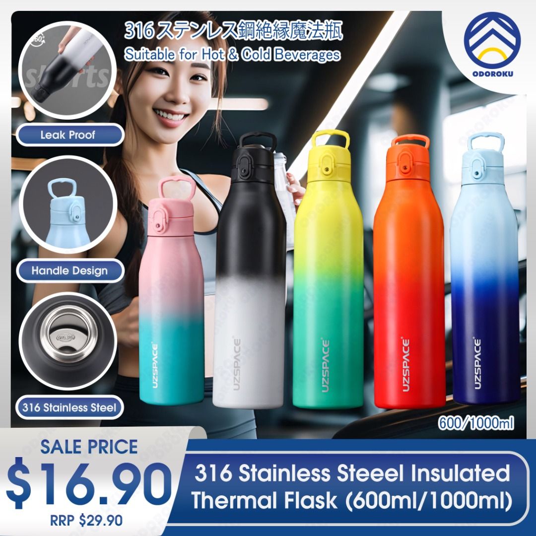 Stainless Steel Heavy-Duty Thermos Vacuum Bottle - Flask - 1000 ml