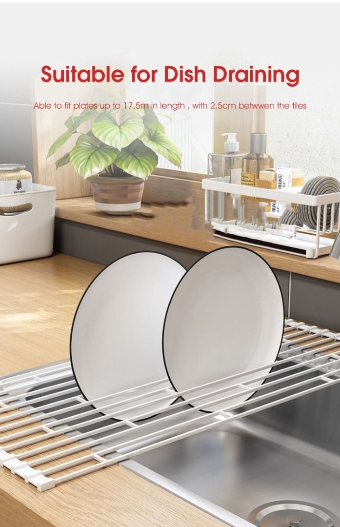 2 Pack Triangle Dish Drying Rack for Sink Corner Roll Up Dish Drying Rack  Folding Stainless Steel Multipurpose Over The Sink Corner Dish Drainer Mat