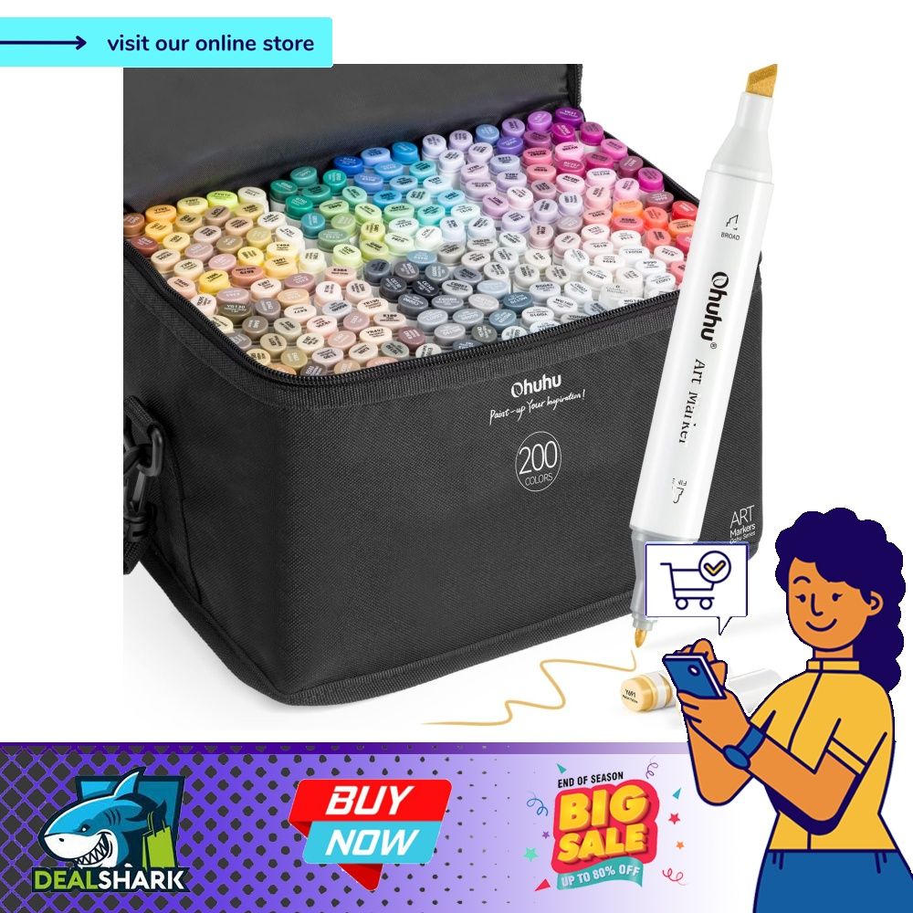 Ohuhu Alcohol Markers, Double Tipped Art Marker Set for Kids Adults
