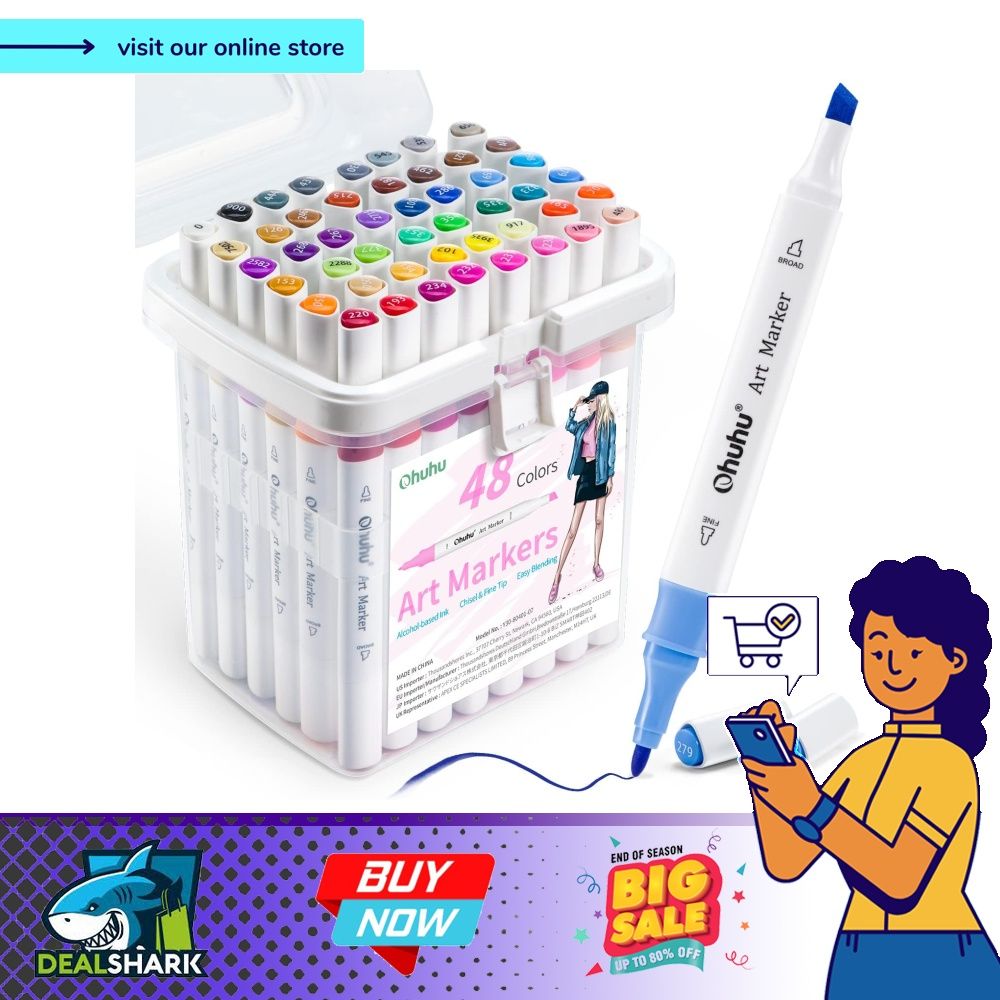 Ohuhu Alcohol Markers Brush Tip: Alcohol-based Refillable 48 Colors Double  Tipped Art Marker Set for Artist Adults Coloring Sketch Illustrations -  Brush Chisel Dual Tips - Honolulu of Ohuhu Markers