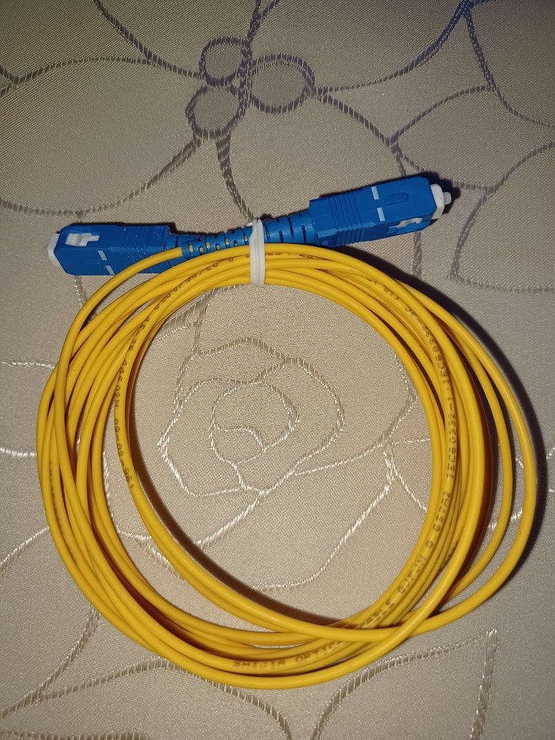 Optical Cable with plugs male (Category: Networking) located in Makati City. Submitted by spriteblue (Listing ID 1262906592, Image 1). Description: shijia optical cable from pldt home fibr wifi router setup selling as is. we decided to cut our pldt wifi kaya selling the accessories na po length: 3.5meter.