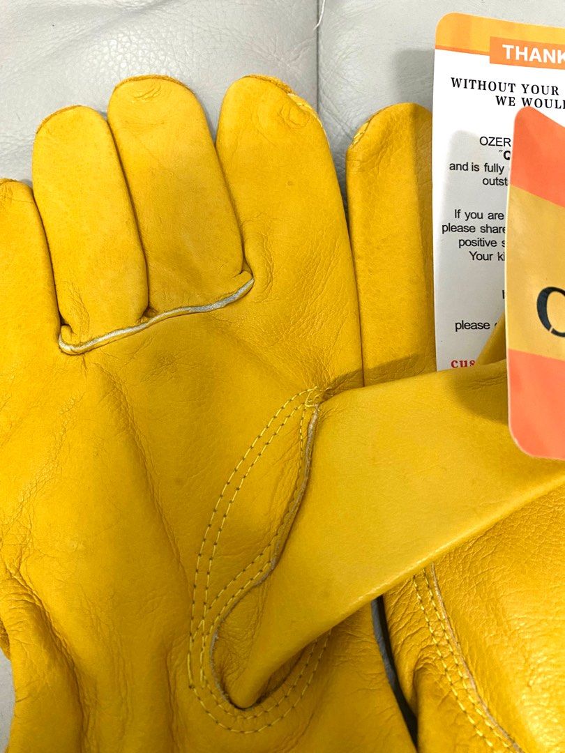 OZERO Leather Work Gloves Flex Grip Tough  