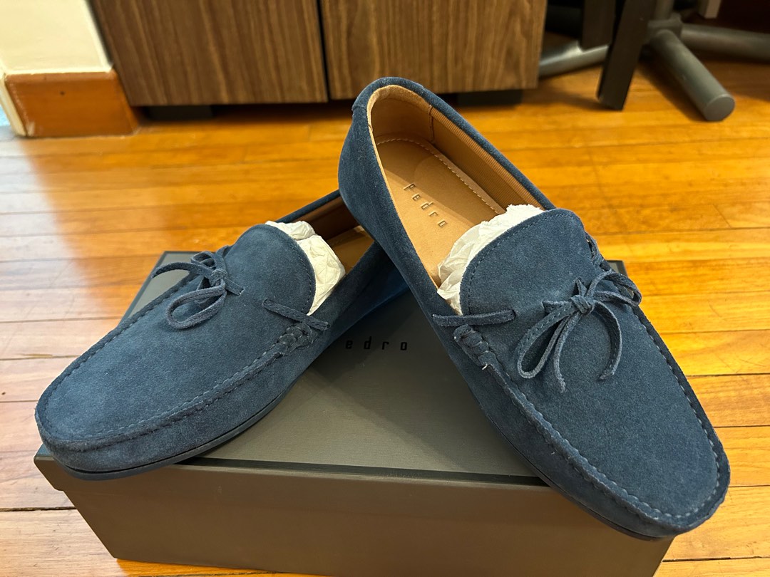 Mens blue sales suede driving shoes