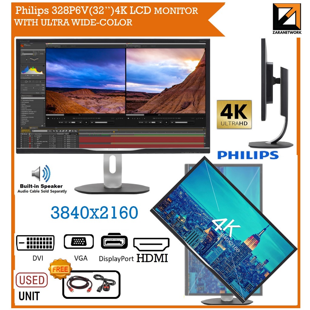Philips 32 inc 4K LCD/LED Monitor 328p6v UltraWide