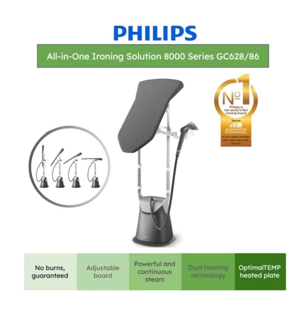 Philips 8000 Series All in One Ironing Solution Stand Steamer, TV