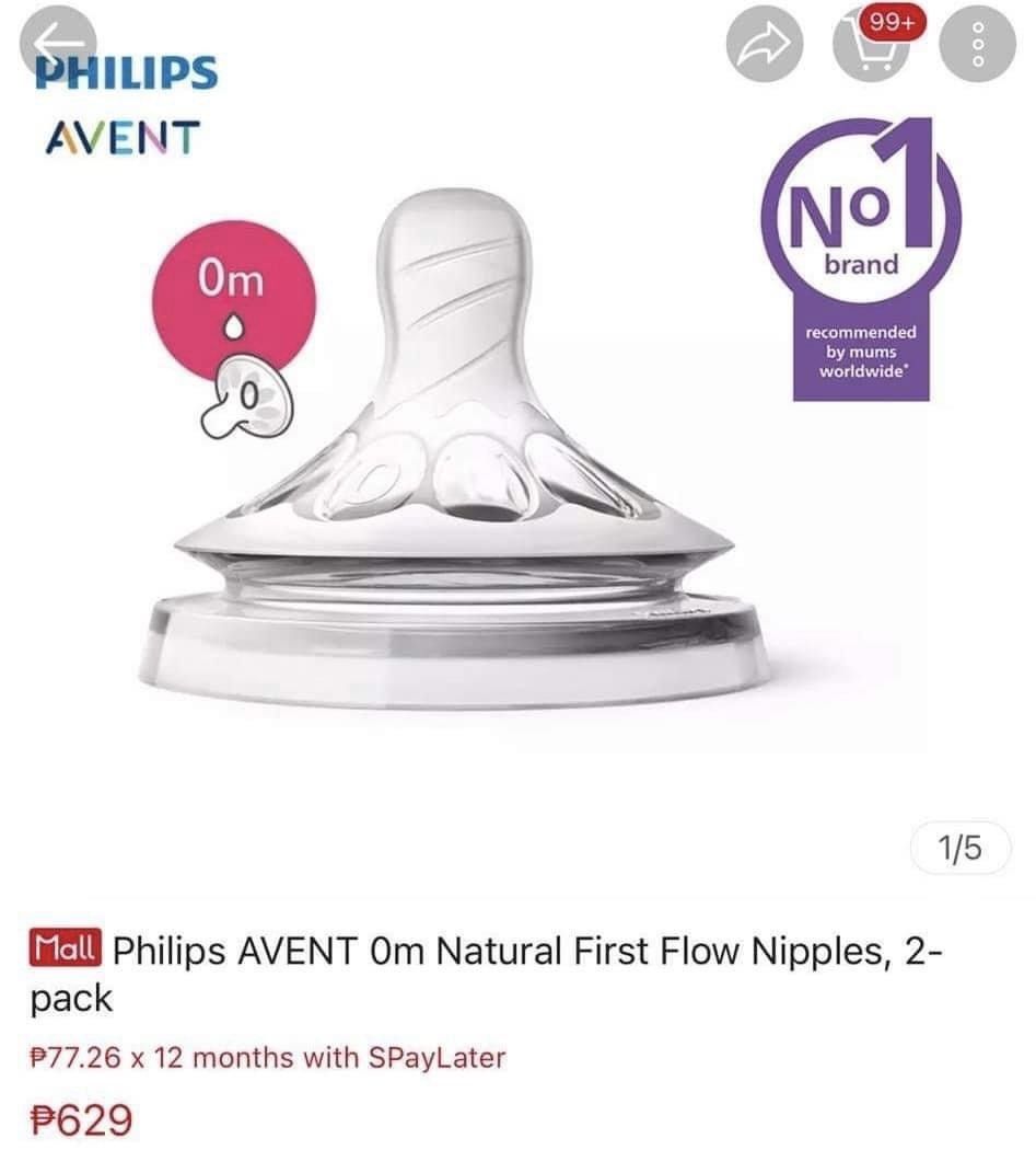 Philips AVENT 0m Natural First Flow Nipples 2 pack