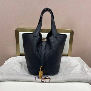 HERMES 2020 Picotin Lock 22 Noir (Black) Clemence PHW - Timeless Luxuries