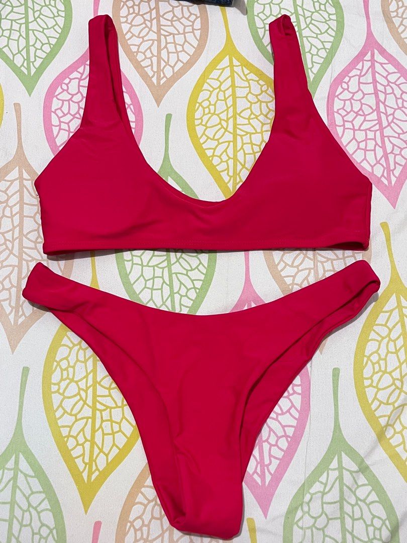 Red Twopiece Swimsuit, Women's Fashion, Swimwear, Bikinis & Swimsuits
