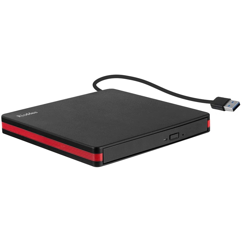 Rioddas External CD Drive, USB 3.0 Portable CD/DVD +/-RW Drive Slim DVD ...
