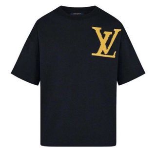 Pre-owned Louis Vuitton Lv Spread Embroidery T-shirt Black