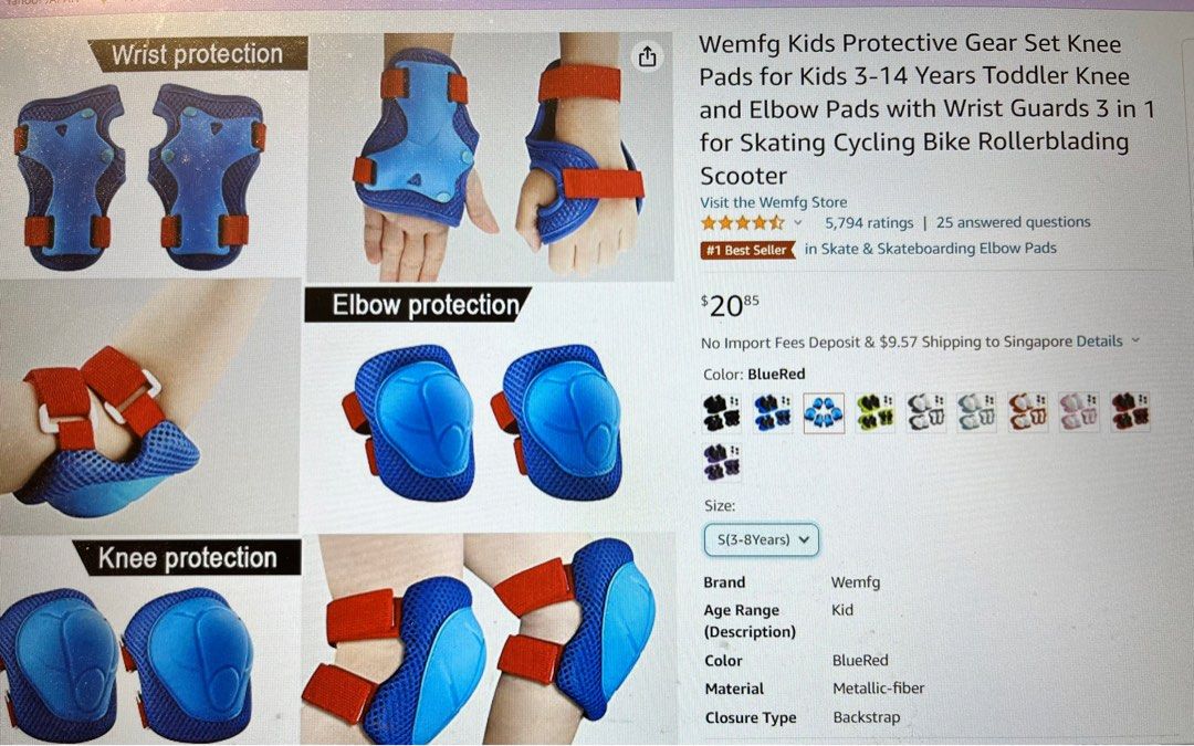 SpiderMan helmet and knee, elbow pads with wrist guards, Sports