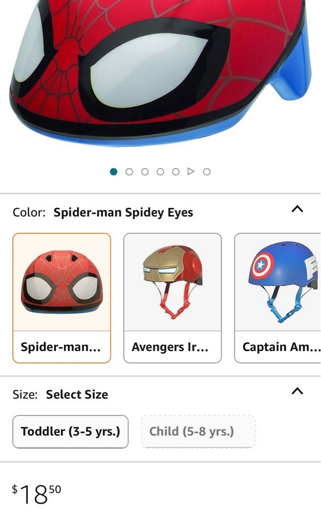 SpiderMan helmet and knee, elbow pads with wrist guards, Sports