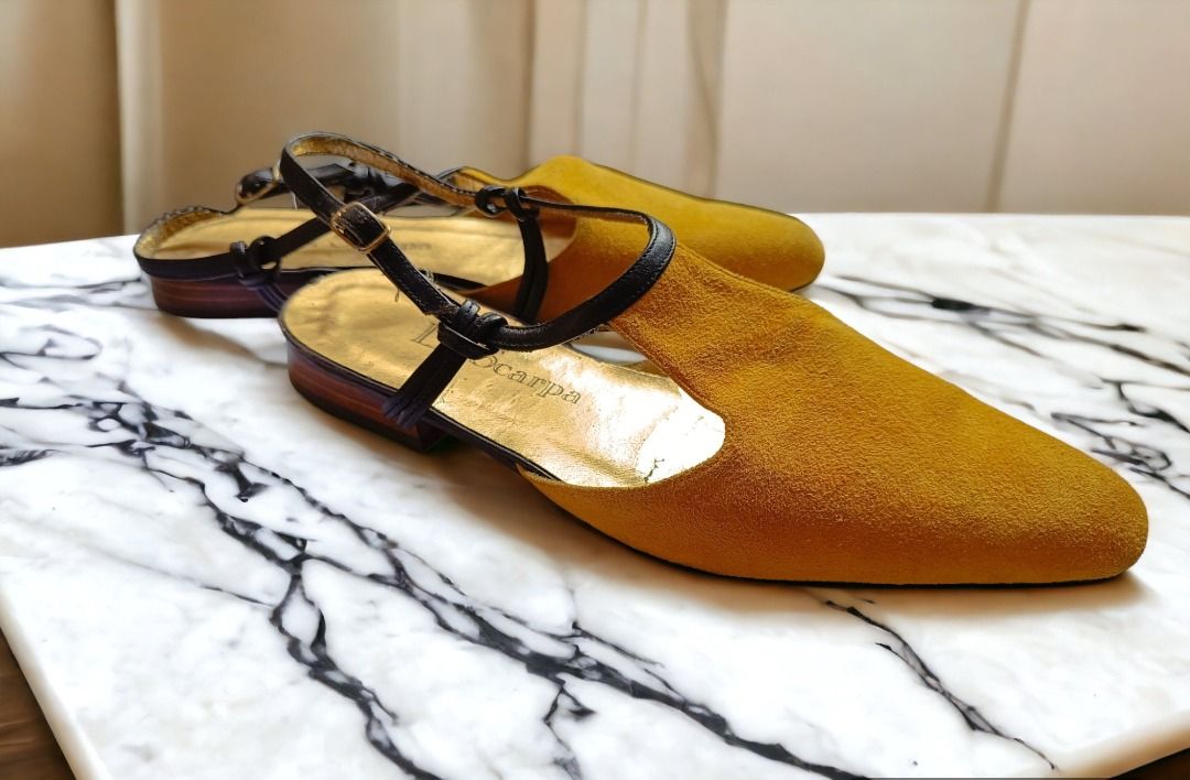 Yellow online slingback flats