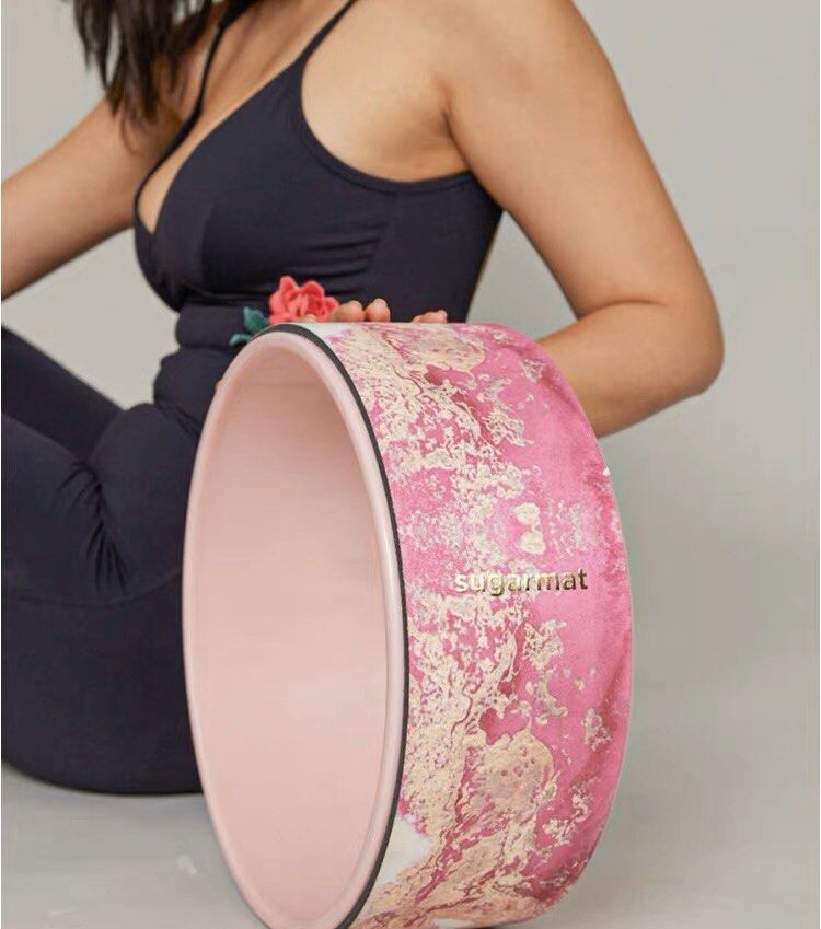 Sugarmat Yoga Wheel Pink Suede Sports Equipment Exercise
