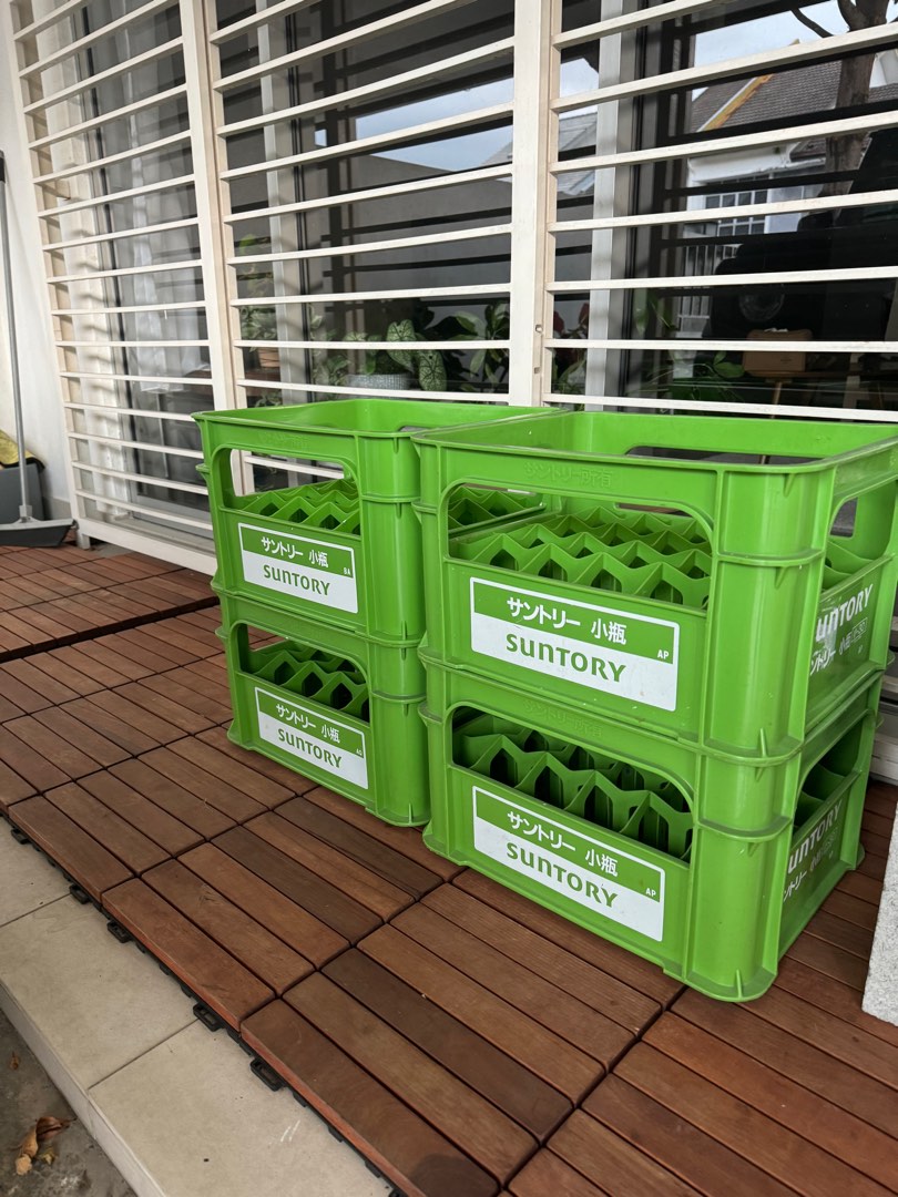 SUNTORY BEER CRATES GREEN JAPAN, Furniture & Home Living, Home Decor
