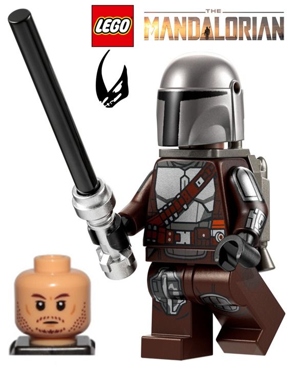 Lego mandalorian head sale