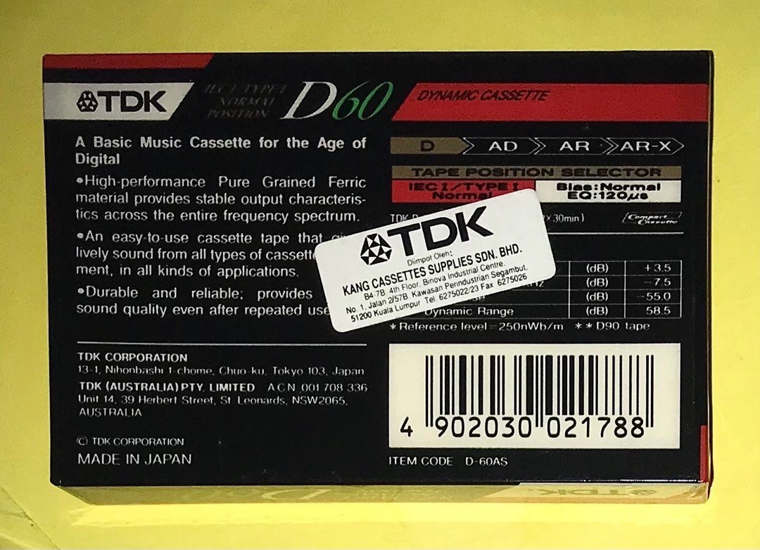 Tdk D60 Normal Blank Cassette Japan Hobbies And Toys Music And Media Cds And Dvds On Carousell 