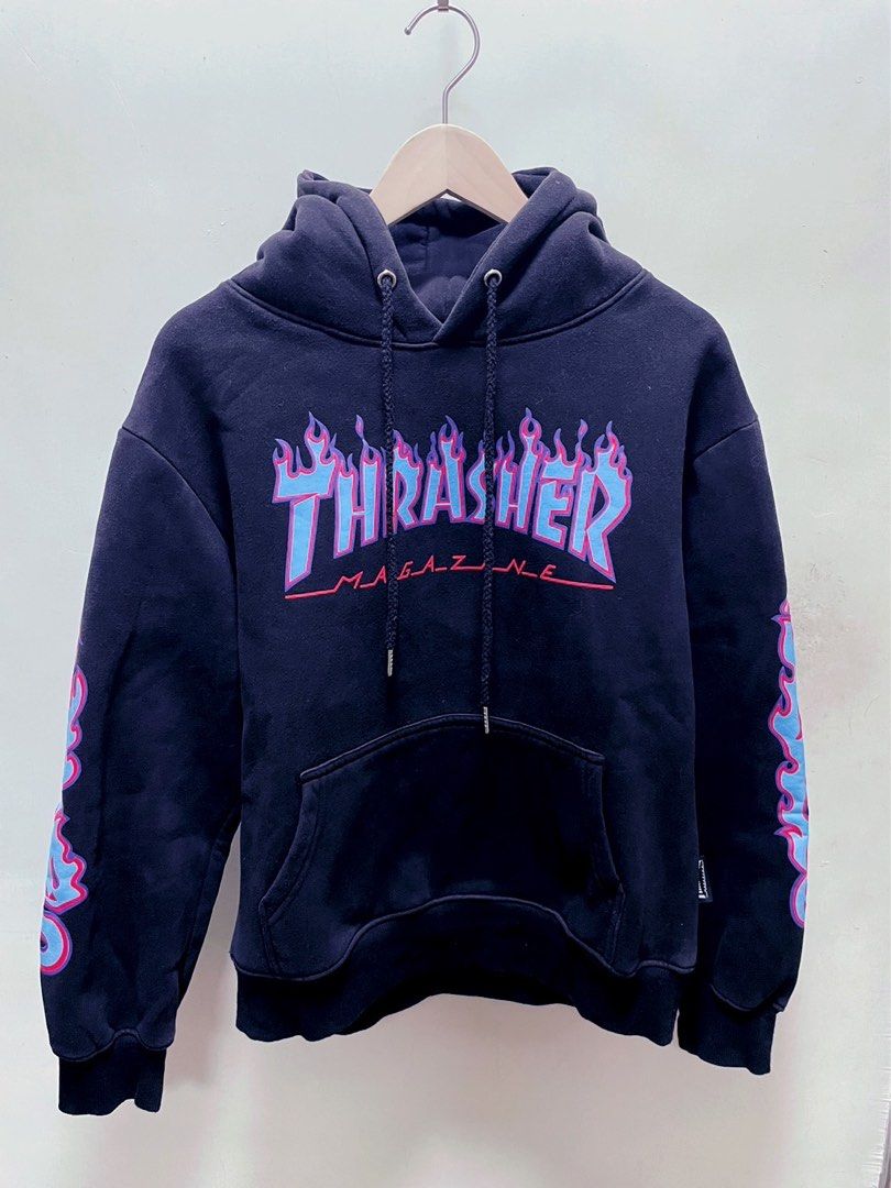 Thrasher hoodie with flames on sleeves best sale