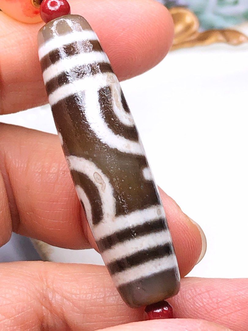Tibetan Dzi Beads Aquarius Dzi Bead 藏传老矿红宝瓶天珠48.5