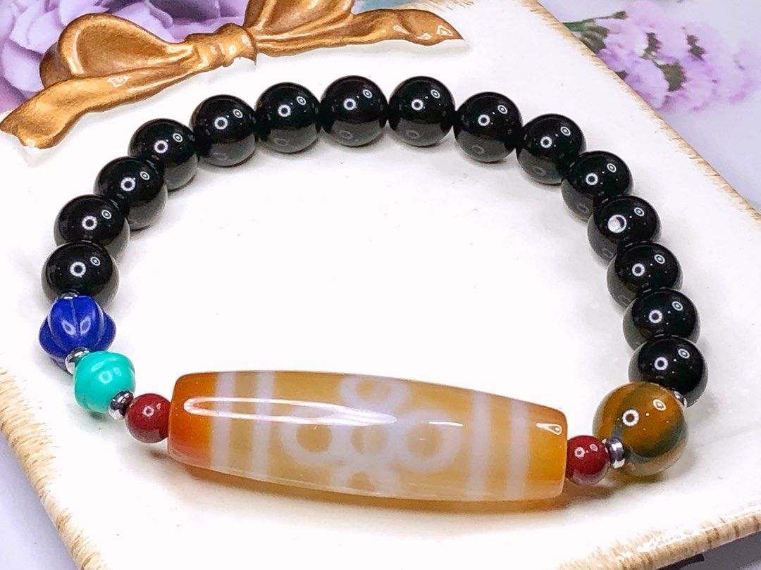 Tibetan Dzi Beads Carnelian Five Eyed Lightning Dzi Beads 红玉髓五