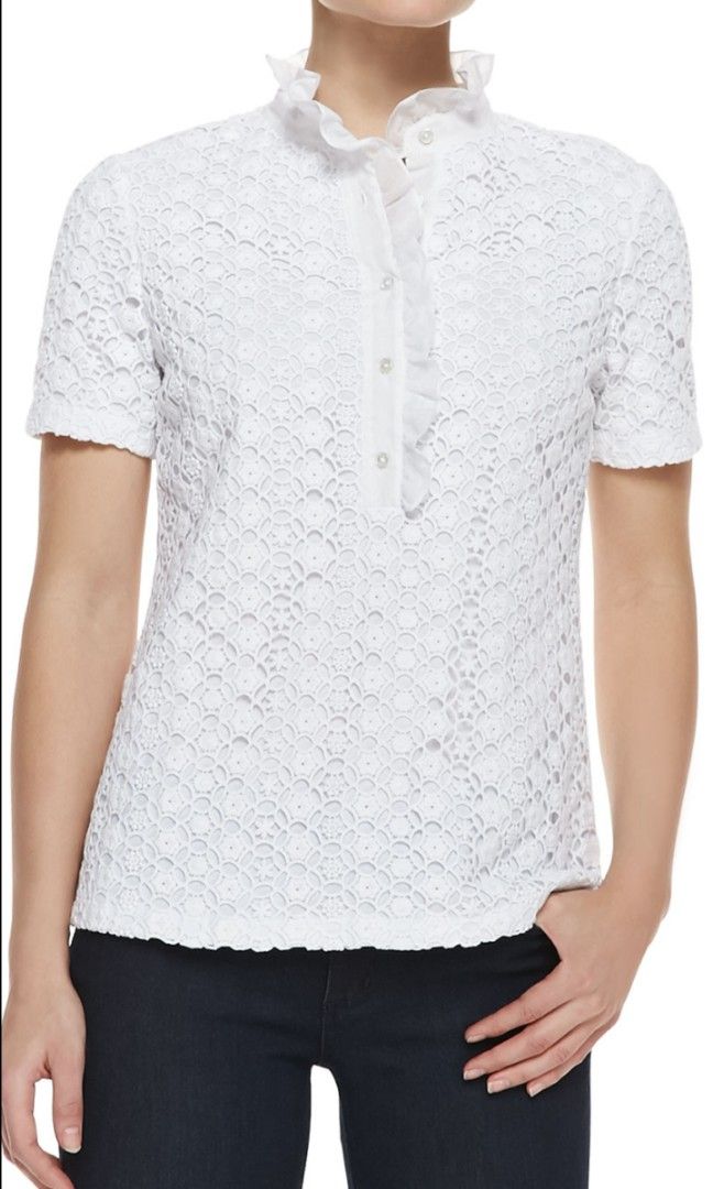Tory burch lidia ruffle polo cheap