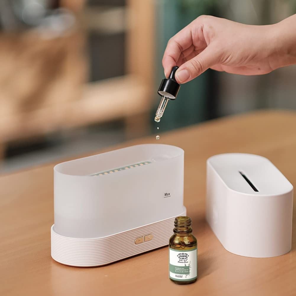 USB 創新油香擴散器加濕器超聲波冷霧連 LED 火焰效果 rttckp USB Innovative Oil Aroma Diffuser ...