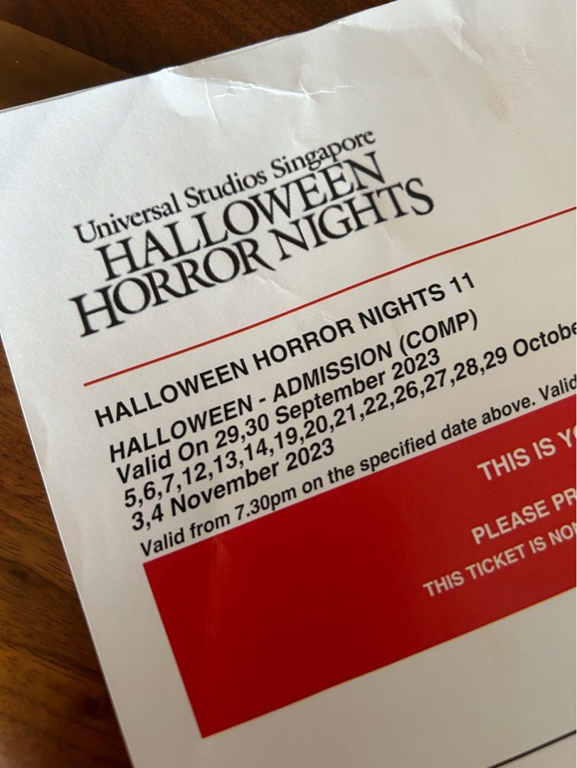 USS HALLOWEEN HORROR NIGHTS x1 PAX, Tickets & Vouchers, Event Tickets