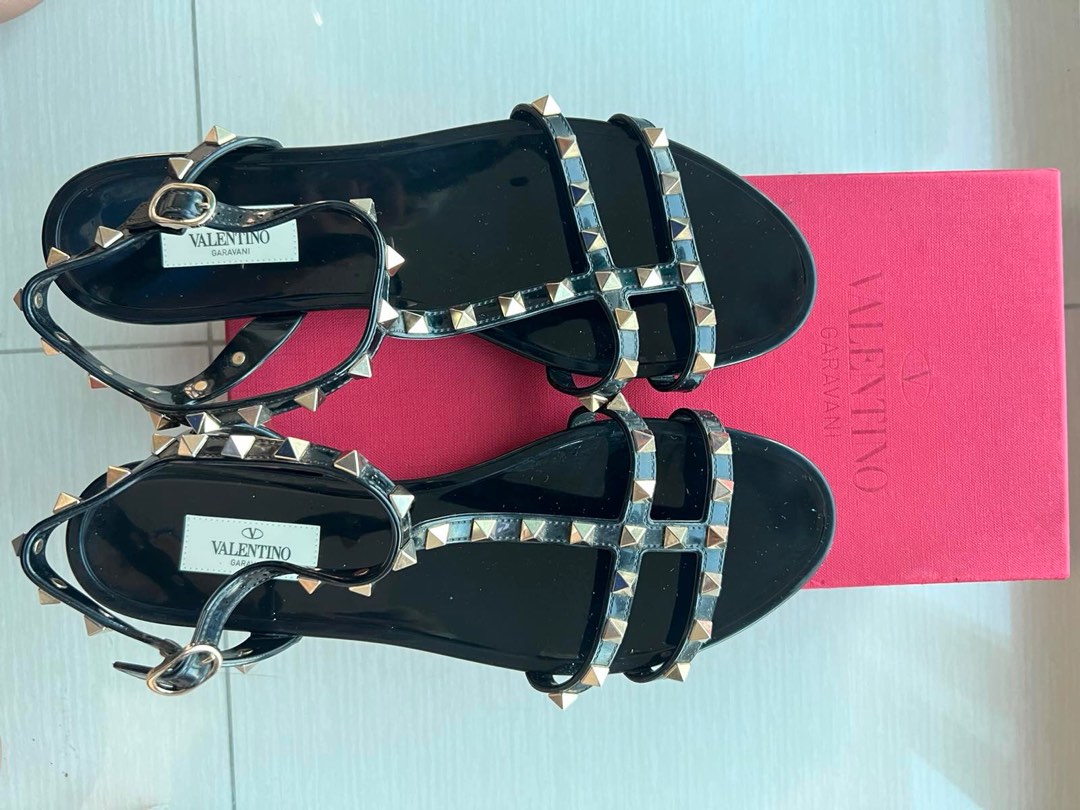 valentino studded jelly sandals