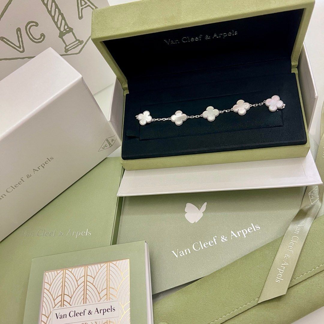 Van Cleef & Arpels VCA 5 Motif Vintage Alhambra Bracelet in Mother-Of ...
