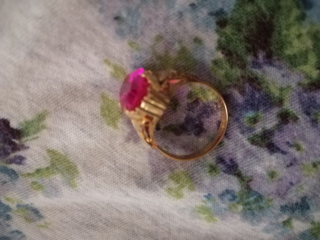 Vintage Gold Ring with Small Pink Gemstone Detail — Lifestyle with Lynn