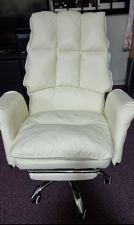White Latex Chair (New) + Footrest