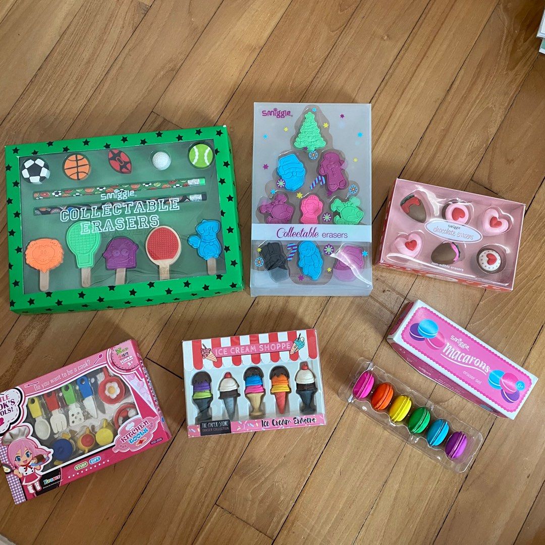 wts collectible erasers smiggle the paper stone, Hobbies & Toys