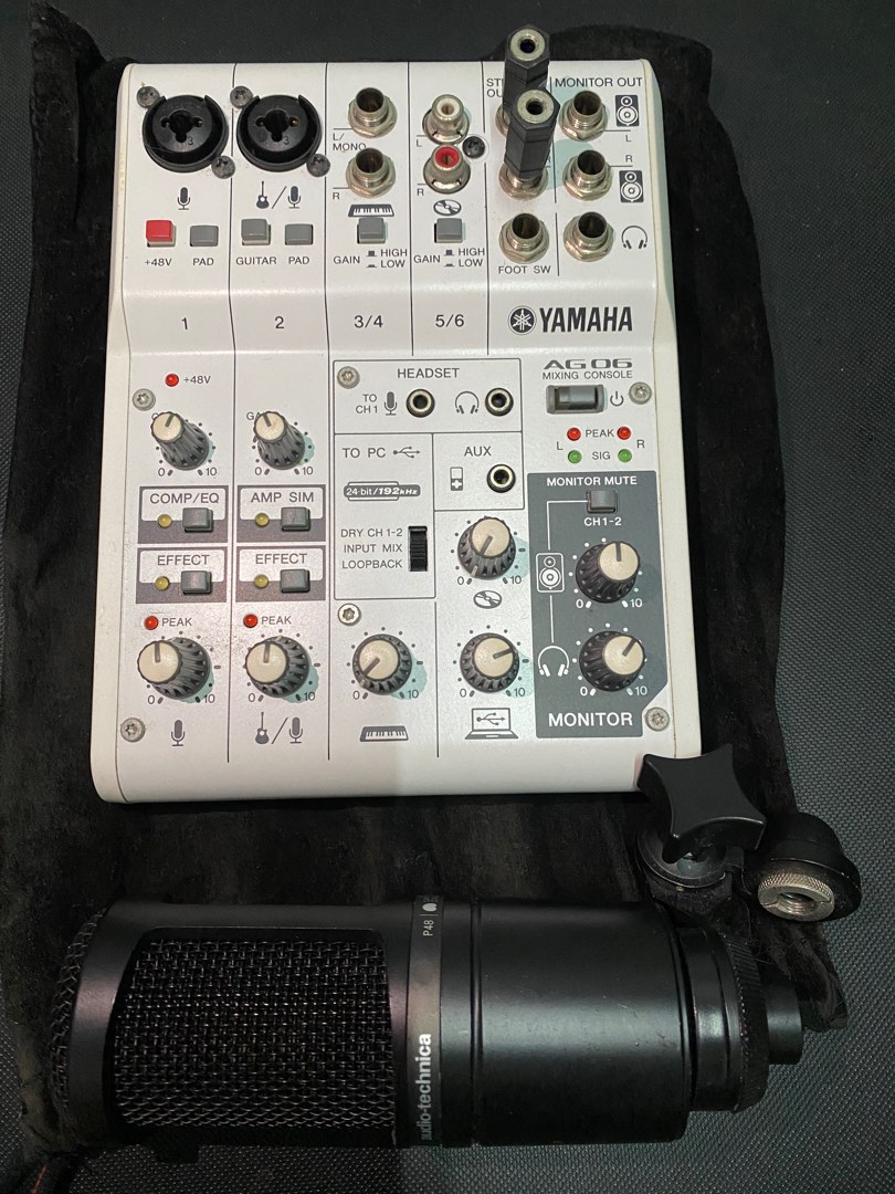 Yamaha interface AG06 dengan mic recording Audiotechnica p48, Hobbies