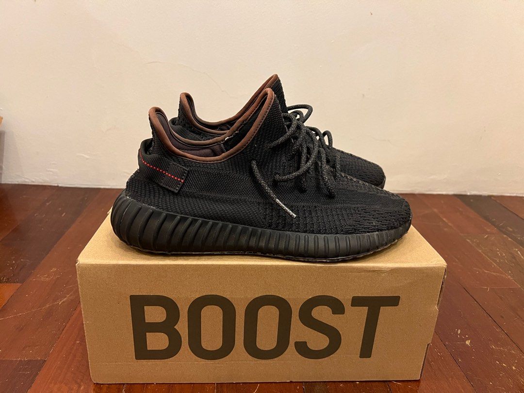 Yeezy black static on feet on sale