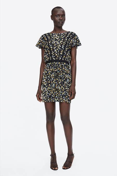 Zara black and yellow dress top