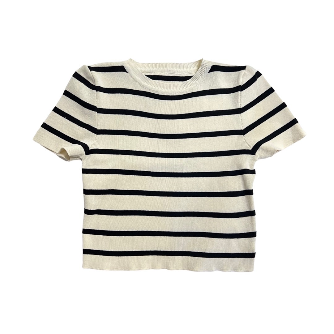 Zara dupe knitted striped shirt, Women's Fashion, Tops, Shirts on Carousell