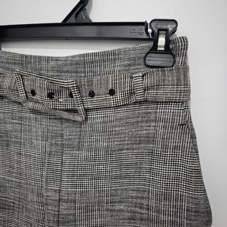 Zara Plaid Grey Slim Fit Pants Trousers