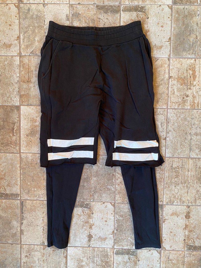Zara striped shorts with leggings 2025