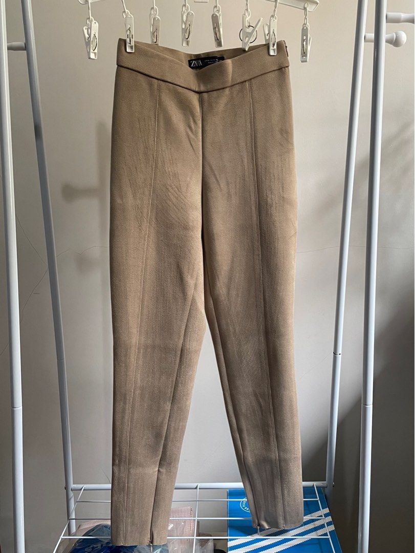 Zara suede pants Fesyen Wanita Pakaian Wanita Bawahan di Carousell