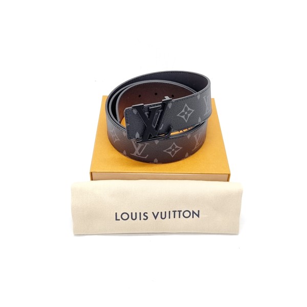 Louis Vuitton Monogram Kim Jones Belt Black Silver 40mm Size 100
