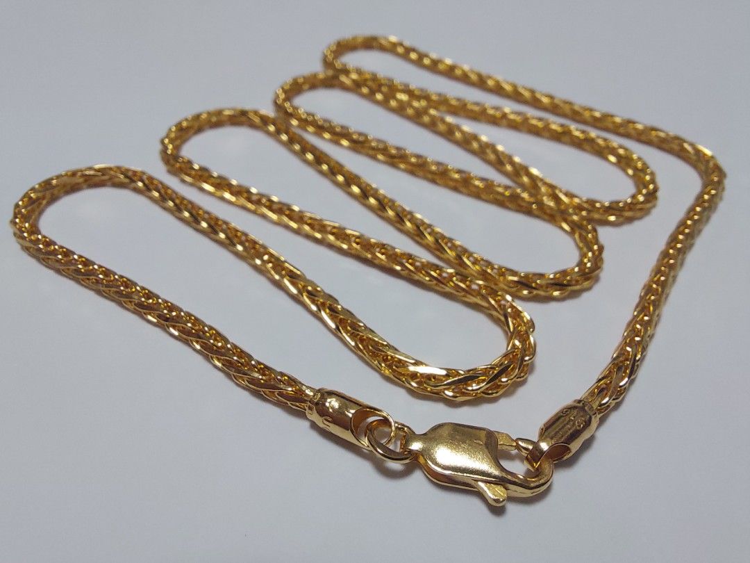 Diamond cut sales wheat chain necklace