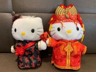 免費贈送 限郵寄$80  近全新 Hello Kitty 凱蒂貓 麥當勞 古裝 旗袍 新娘 新郎