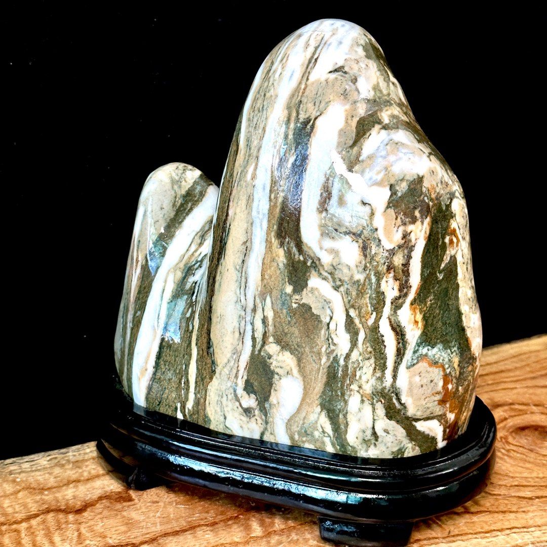 七彩玉原礦台灣七彩玉原礦原石原礦無染色七彩玉原色紋路優美山水畫1483